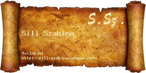 Sill Szabina névjegykártya