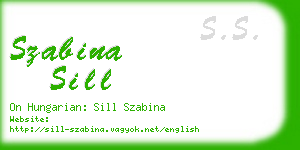 szabina sill business card